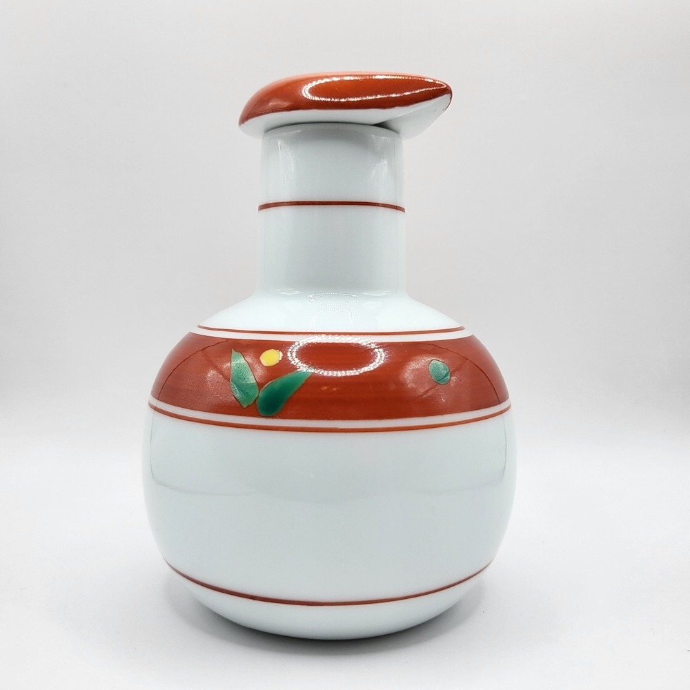 Vintage Japanese Porcelain Soy Sauce Dispenser Floral Hand Painted Cruet